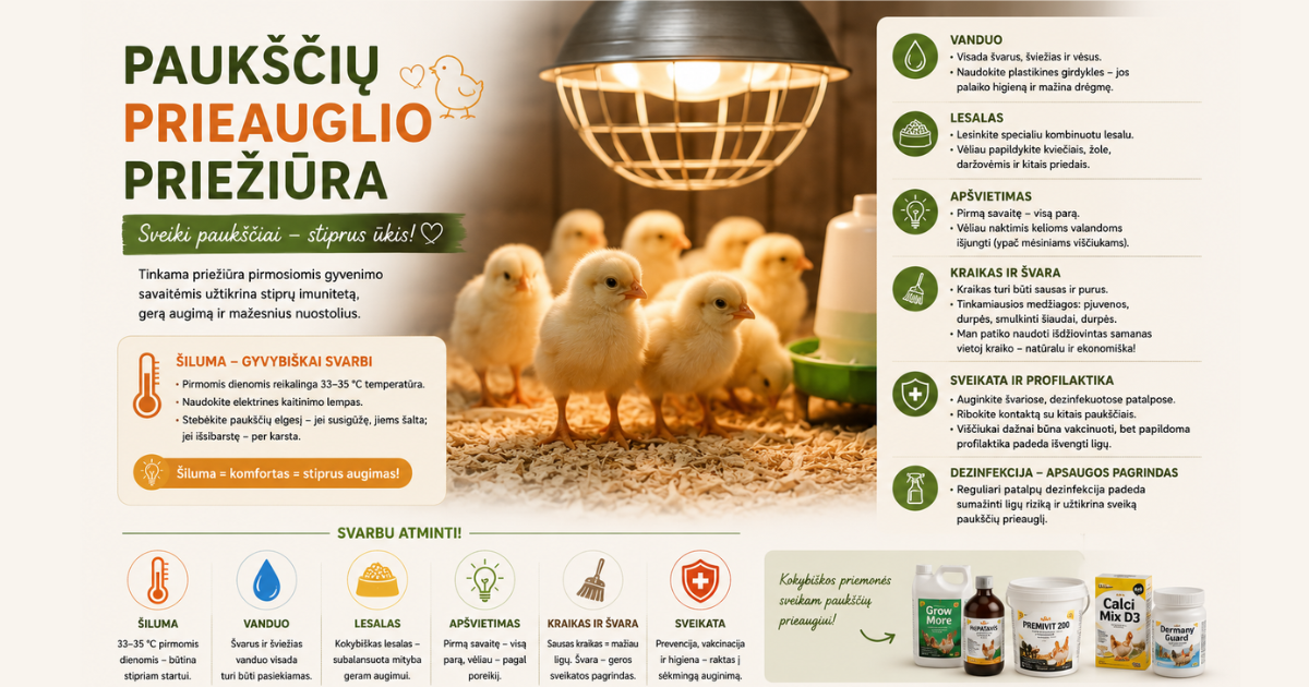 Naminių paukščių prieauglio priežiūra