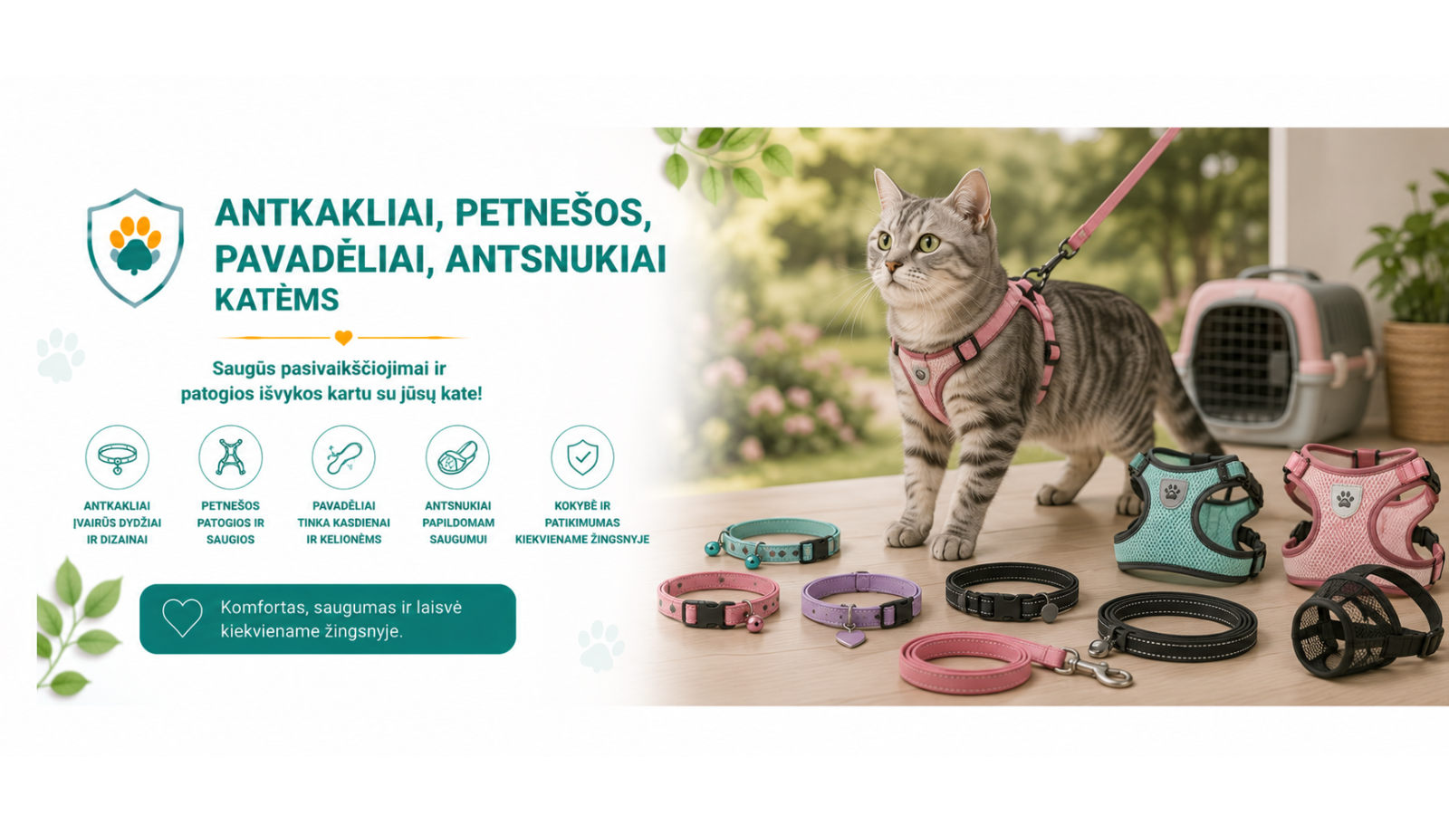 Antkakliai, petnešos, pavadėliai, antsnukiai