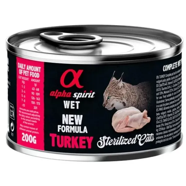 Alpha Spirit konservai katėms kalakutiena 200g 6vnt