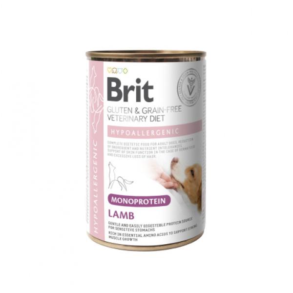 Brit GF Veterinary Diets konservuotas pašaras šunims Hypoallergenic Monoprotein Lamb 400g