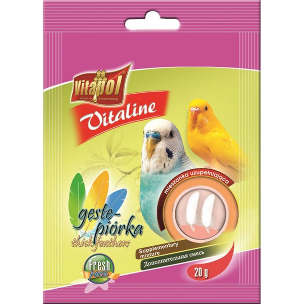 Vitapol VITALINE bang. papūgėlėms tankios plunksnos Thick feathers 20g