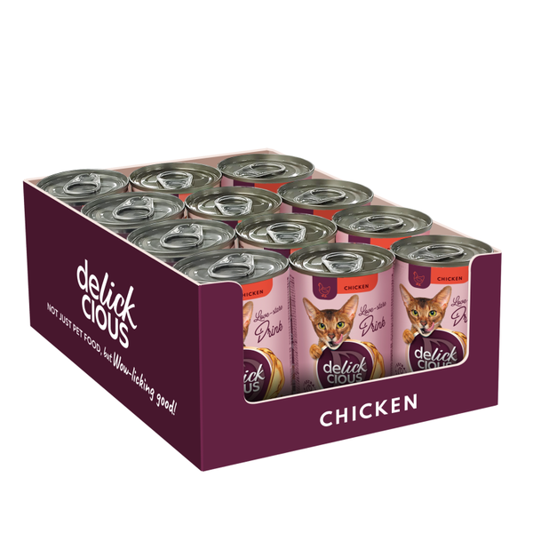 Delickcious™ gėrimas su vištiena. Maisto papildas katėms, 0,14 kg
