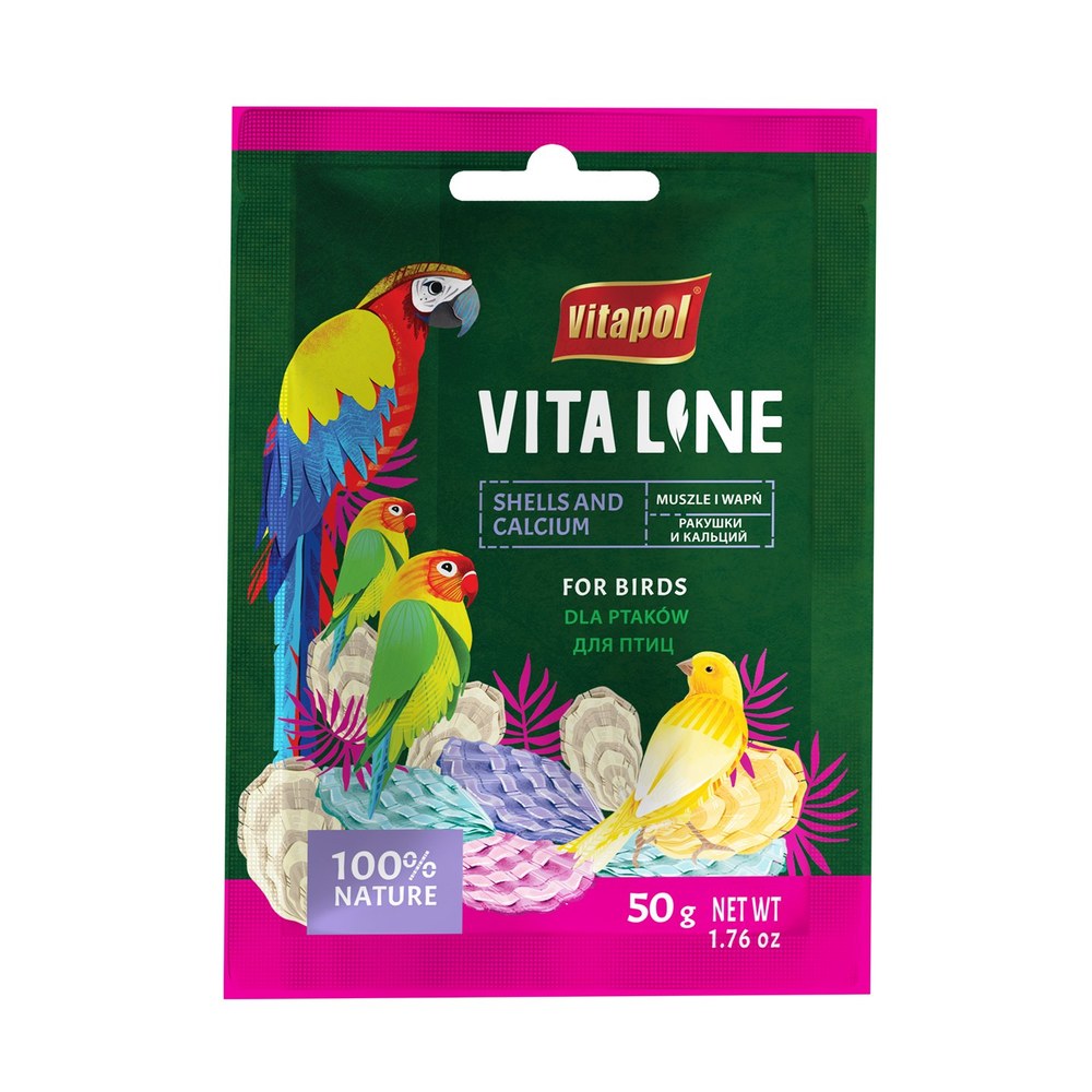 Vitapol VITALINE paukščiams kriauklelės+ kalcis Shells&lime 50g