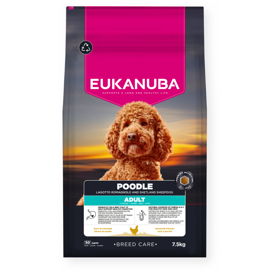 Eukanuba Breed Care sausas maistas pudeliams su vištiena ir kalakutiena 7kg