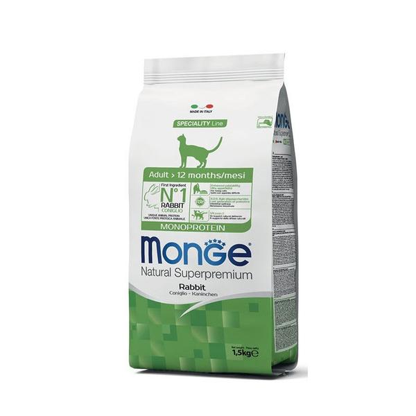 Monge Dry Cat Adult su triušiena (vieno baltymo) 1,5 kg