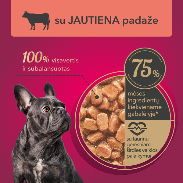 My Love Visavertis konservuotas pašaras suaugusiems šunims su jautiena