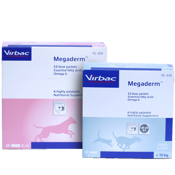VIRBAC Megaderm maisto papildas šunims ir katėms nuo odos problemų