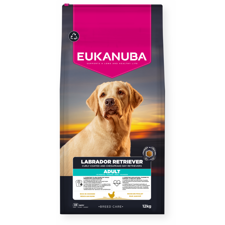 Eukanuba Breed Care sausas maistas labradorams su vištiena,12 kg