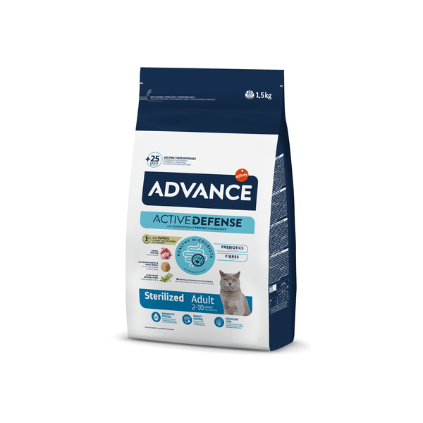Advance Sterilized Adult (kalakutiena, miežiai) 1,5 kg