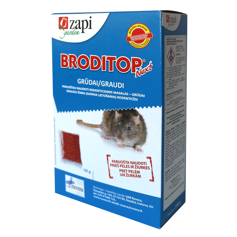 Graužikų nuodai BRODITOP NEXT, grūdais, 150 g