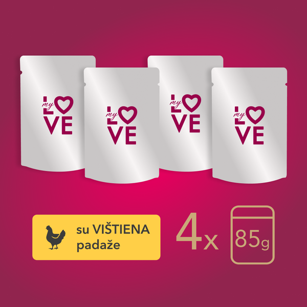 My Love Visavertis konservuotas ėdalas suaugusioms katėms su vištiena padaže