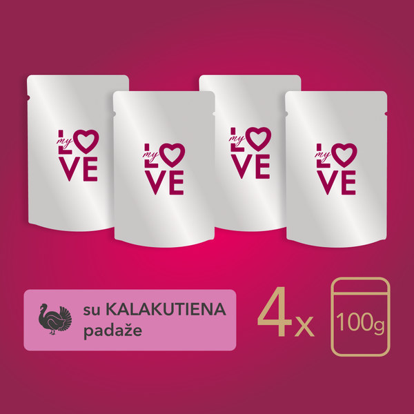 My Love Visavertis konservuotas pašaras suaugusiems šunims su kalakutiena