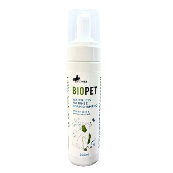 BIOPET Nenuplaunamas šampūnas – putos, 200 ml šunims ir katėms
