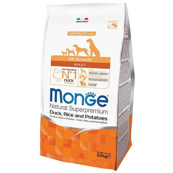 Monge adult (vieno baltymo) sausas pašaras (antiena, ryžiai, bulvės)