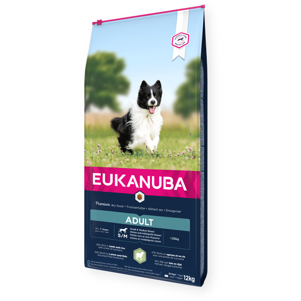EUKANUBA mažų ir vidutinių veislių šunims su ėriena ir ryžiais