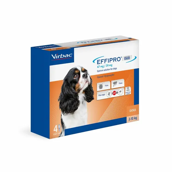 Effipro Duo 67 mg/20 mg, lašai 2-10 kg šunims