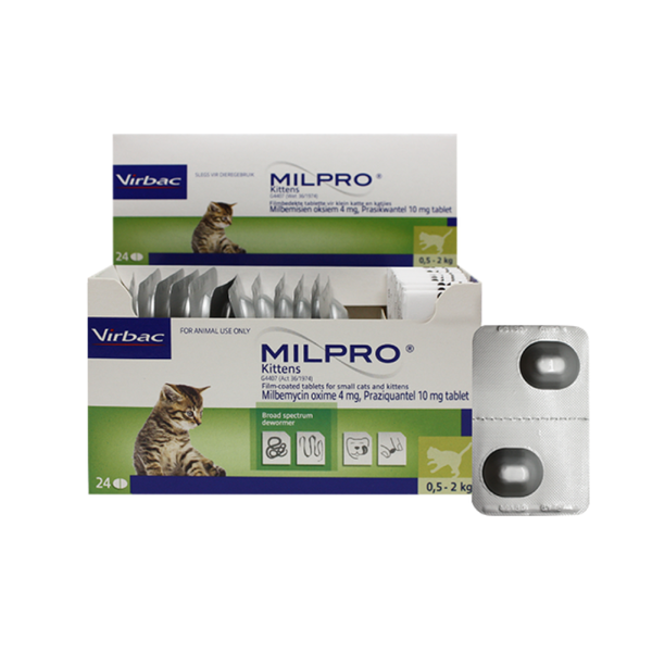 Virbac Milpro 4mg/10mg plėvele dengtos tabletės nuo kirminų