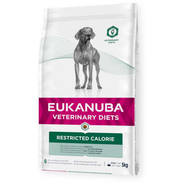 EUKANUBA veterinarinė dieta, kurių kalorijų kiekis ribojamas