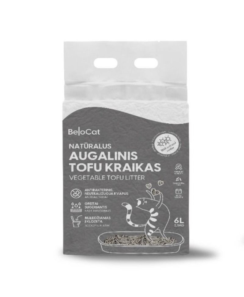 KAČIŲ KRAIKAS „Belocat” TOFU-6L/2,5Kg., (su aktyvinta anglimi) 100% NATŪRALUS KRAIKAS