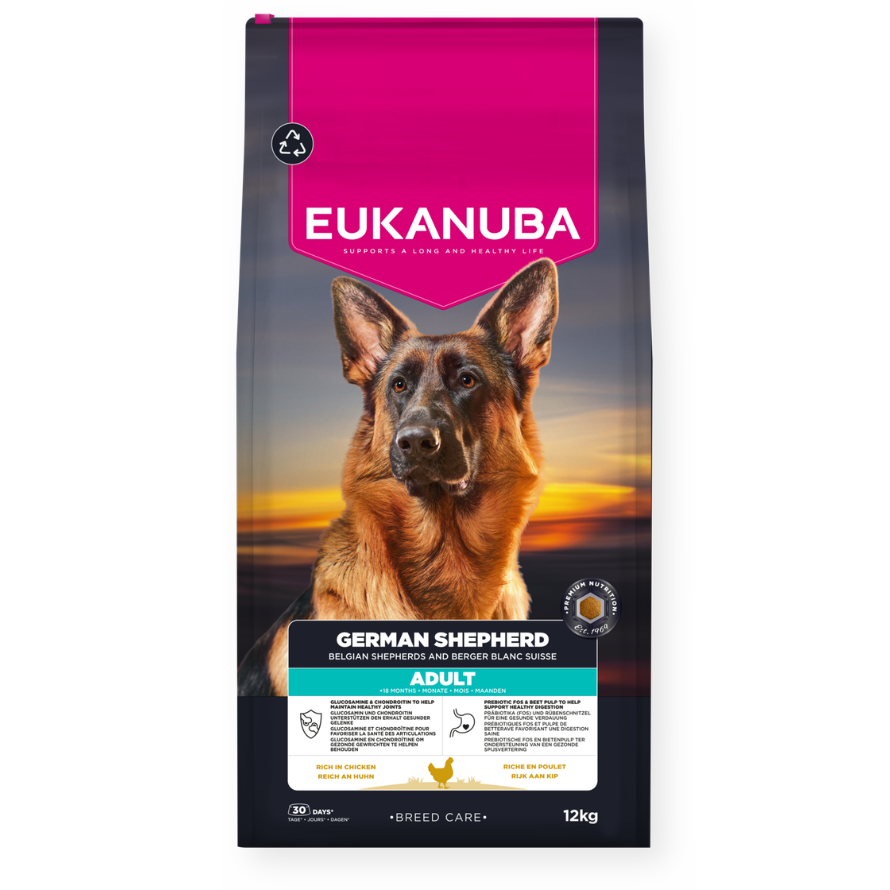 Eukanuba Breed Care sausas maistas Vokiečių aviganiams su vištiena, 12 kg