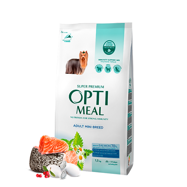 OPTIMEAL™ Visavertis pašaras miniatiūriniams šunims su lašiša 700g