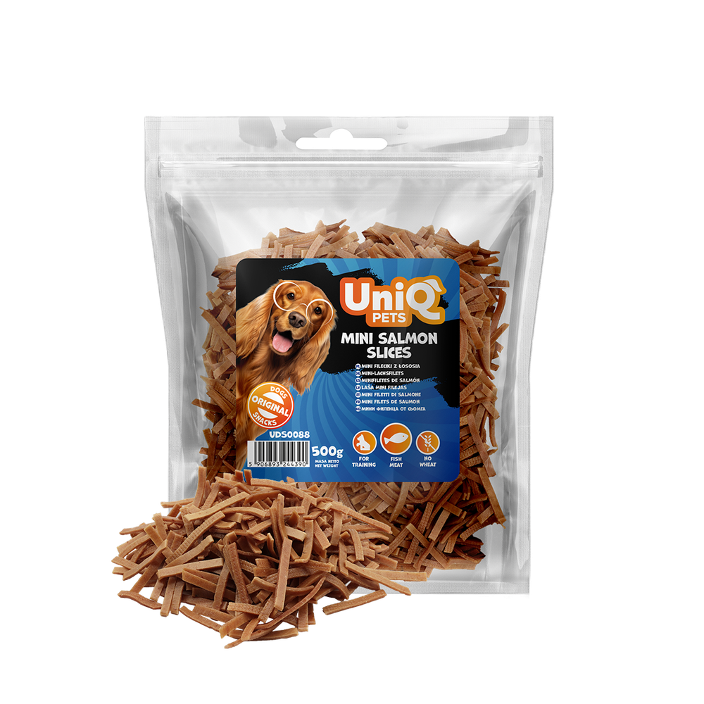 UniQ Pets – Lašišos mini filė gabaliukai, 500 g