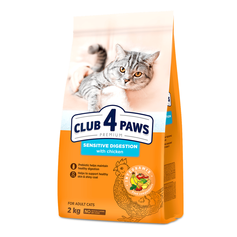 CLUB 4 PAWS Premium „Jautrus virškinimas“ – visavertis pašaras suaugusioms katėms