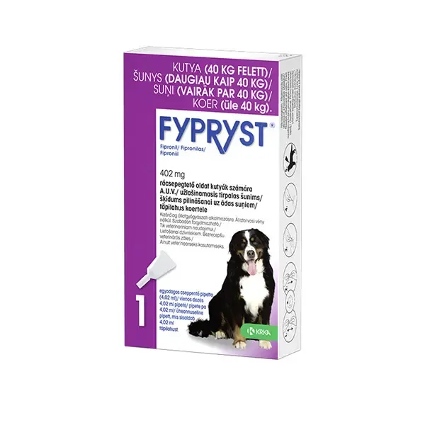 FYPRYST užlašinamasis tirpalas nuo parazitų >40 kg šunims, 402 mg