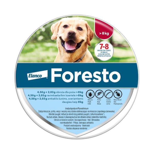 Foresto antkaklis virš 8kg šunims