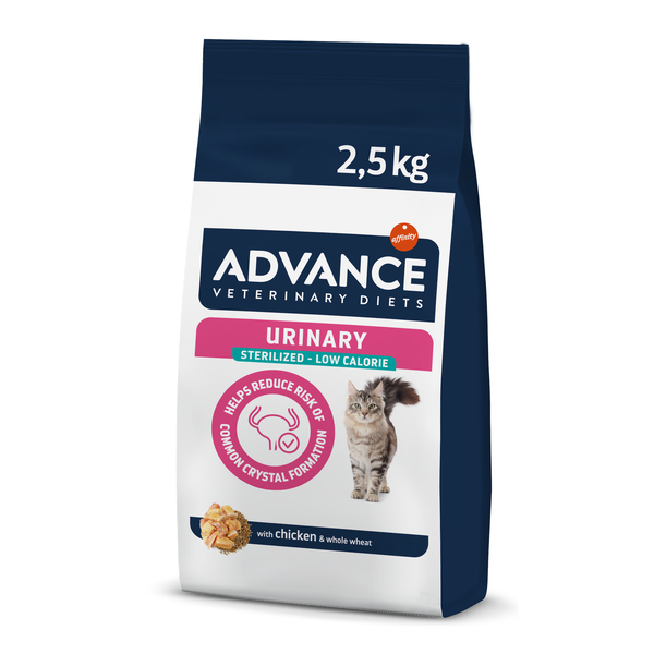Advance Veterinarinė Dieta URINARY sterilizuotom  su mažiau kalorijų 2.5kg