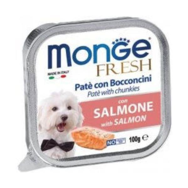 Monge Fresh paštetas šunims su lašišos gabalėliais 100g