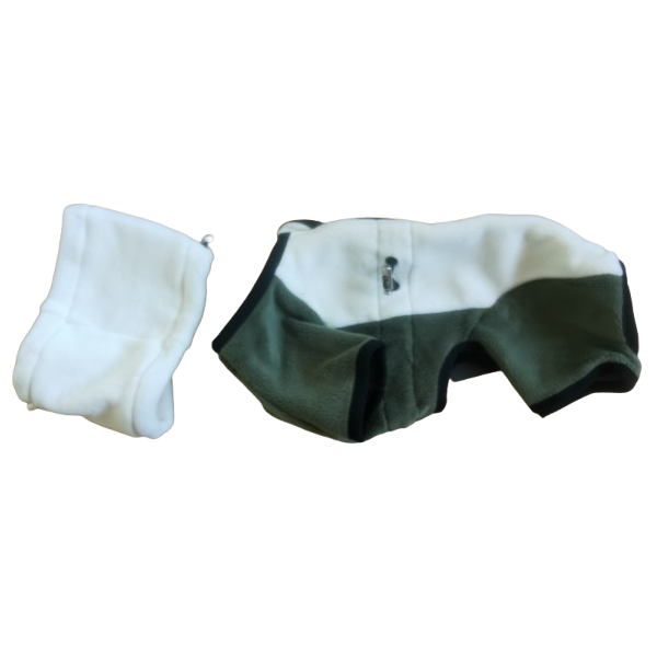 Šiltas polar fleece kombinezonas mažiems šunims (su apykakle)