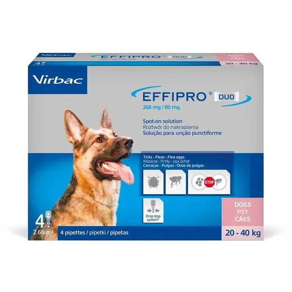 Effipro Duo 268 mg/80 mg, lašai 20-40 kg šunims