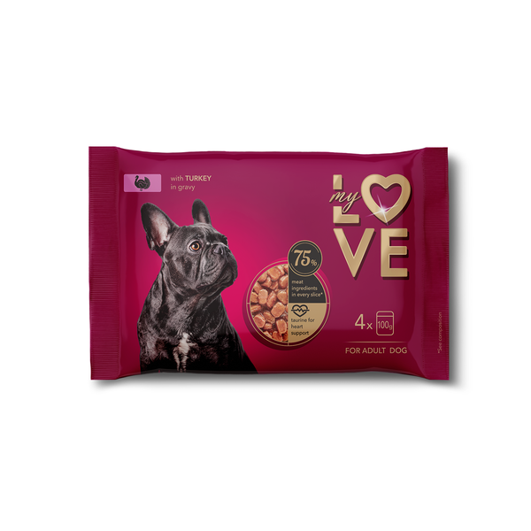 My Love Visavertis konservuotas pašaras suaugusiems šunims su kalakutiena
